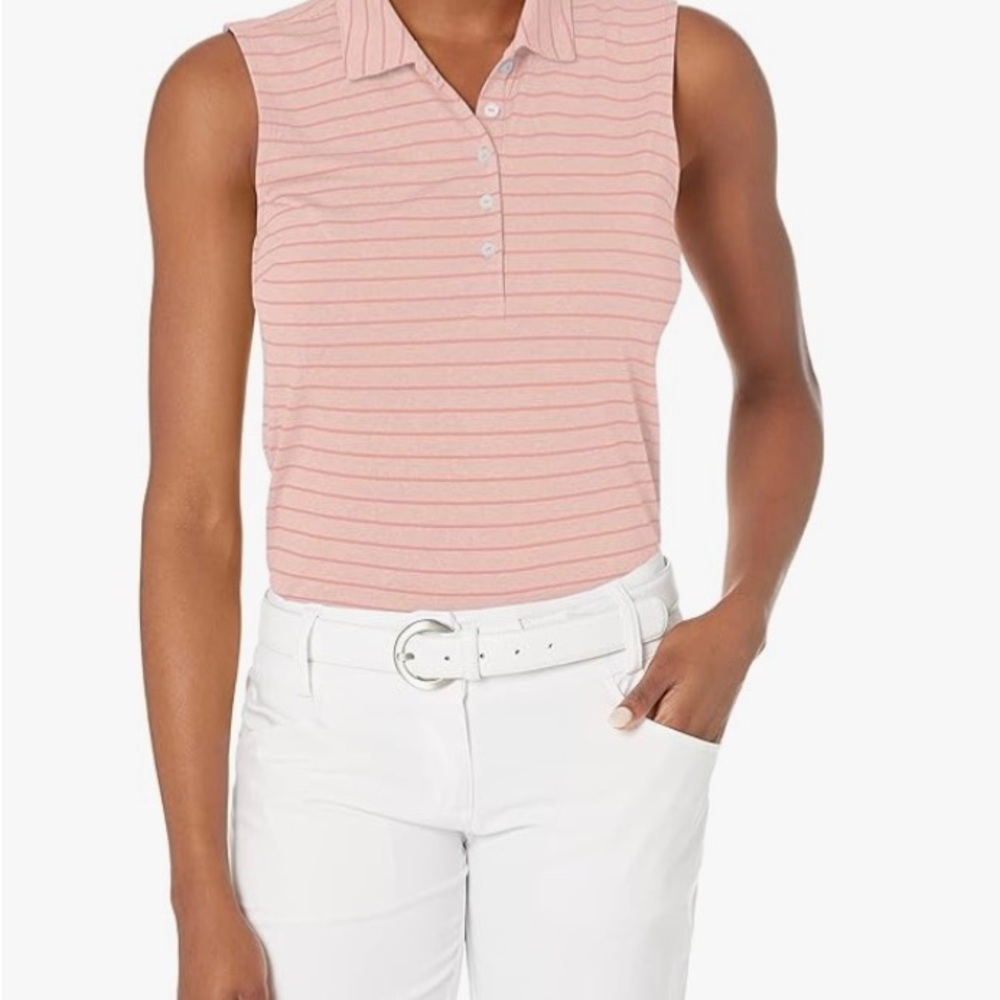 Puma Rotation Stripe Pink golf shirt